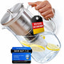 INFINTOS Wasserfilterkanne aus Glas mit Aktivkohlefilter INF4S02, Filterkanne aus Glas und Edelstahl