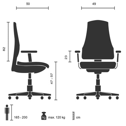 hjh OFFICE ASPERA 20 Chefsessel Nappaleder Weiss/Chrom