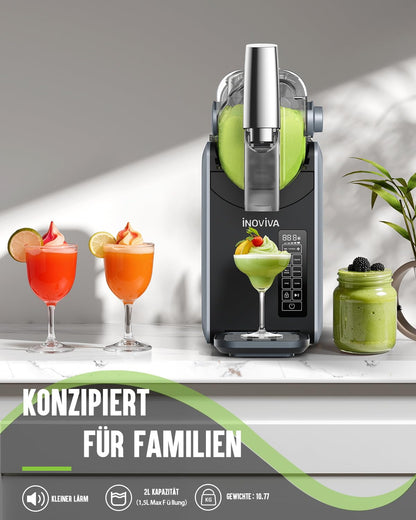 INOVIVA Slush Maschine S1.2 – 2 L, ohne Eis, 5 Programme