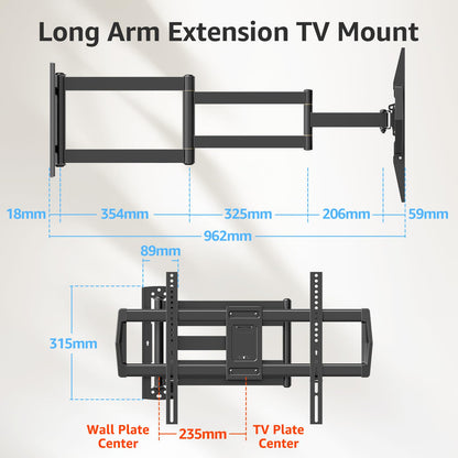 MOUNTUP TV Wandhalterung EU0047-L, 962 mm Langarm, 42–75 Zoll, 45 kg