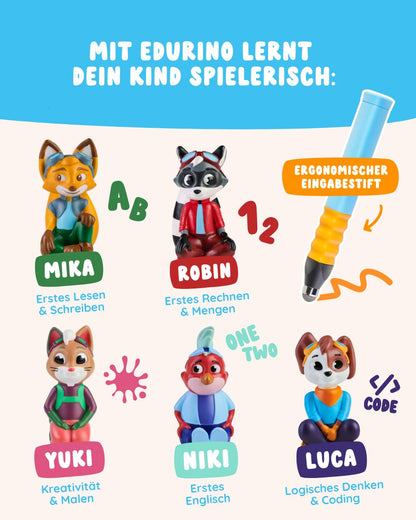 Edurino Lern-Bundle 5 Spiele 4-8 Jahre mit Stift