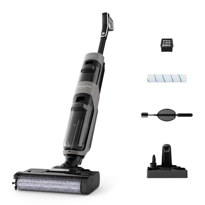 Rowenta X-Clean 4 kabelloser Nass- und Trockenstaubsauger GZ5036WO in Grau mit LED-Display