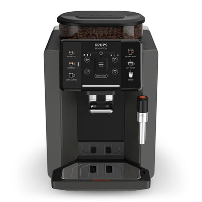 Krups Sensation EA910810 Kaffeemaschine Vollautomat – Schwarz. Schwarzer Vollautomat zur automatischen Kaffeezubereitung.