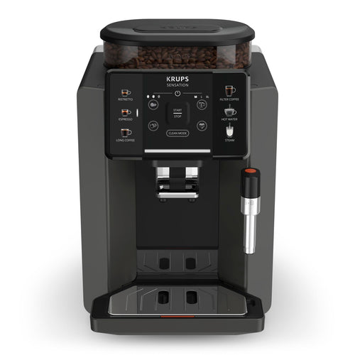 Krups Sensation EA910810 Kaffeemaschine Vollautomat – Schwarz. Schwarzer Vollautomat zur automatischen Kaffeezubereitung.