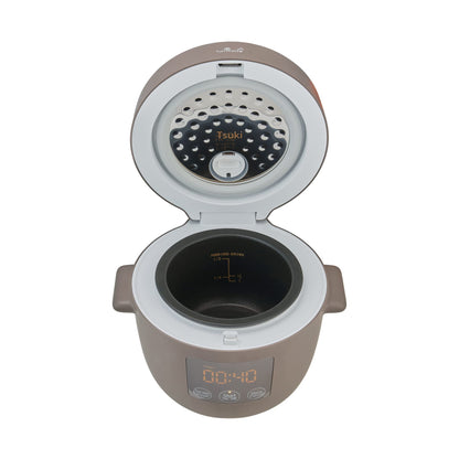 Yum Asia Tsuki Mini-Reiskocher 0.45L Keramikschüssel - Pebble Grey