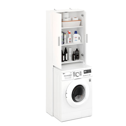 KOMTO Waschmaschinenschrank Gizmo Weiss, 2 Türen, 65 x 180 x 27 cm