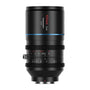 SIRUI 100mm T2.9 1.6X Full-Frame Anamorphic Objektiv - E-Mount. Schwarzes, zylindrisches Objektiv mit Glaslinsen. Erzeugt ein cineastisches 2.4:1 Breitbildformat für Full-Frame-Kameras mit E-Mount.