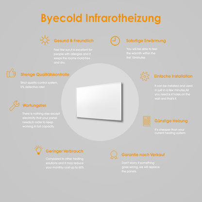 Byecold Infrarotheizung Standgerät mit Standfüssen – 300 Watt