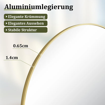 BEAUTYPEAK Großer Bogen Ganzkörperspiegel 181x63 cm Gold