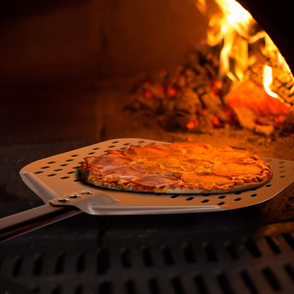 G.a HOMEFAVOR Pizzaschieber perforiert aus harteloxiertem Aluminium