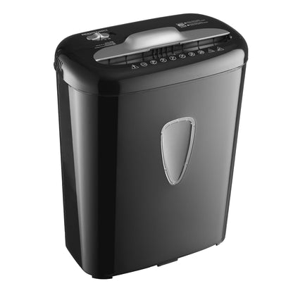 Amazon Basics Aktenvernichter, Mikroschnitt, Sicherheitsstufe 4, schwarz, mit Hebegriff