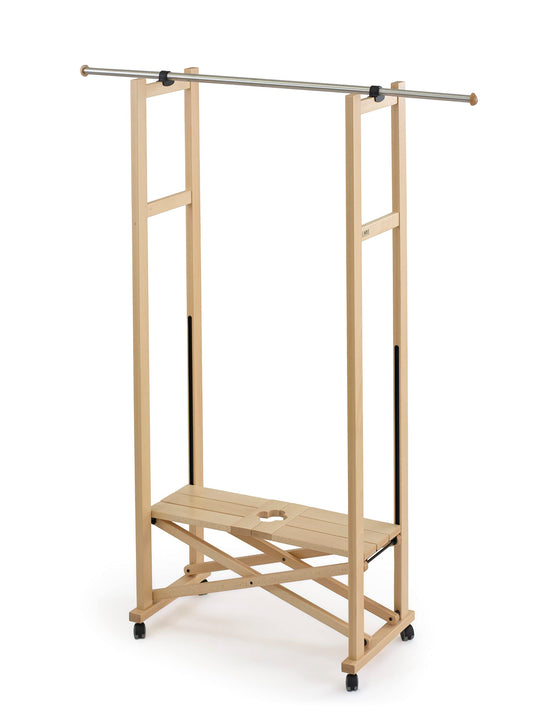 Arredamenti Italia ELIOS Garderobe klappbar ausziehbar – Holz Natur: Garderobe aus Naturholz, klappbar und ausziehbar zur platzsparenden Kleideraufbewahrung.