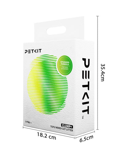 PETKIT 5 in 1 Katzenstreu Tofu-Bentonit mit Aktivkohle, 3 x 2,4 kg