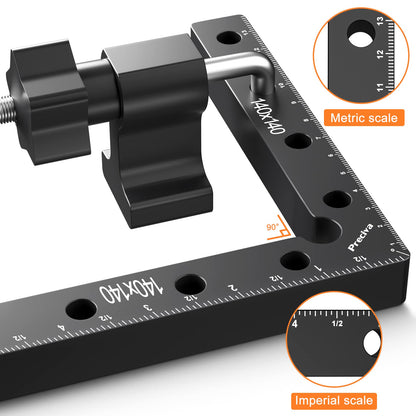 Preciva 90 Grad Positionierwinkel Set, 4 Stück, 140 mm, Aluminium