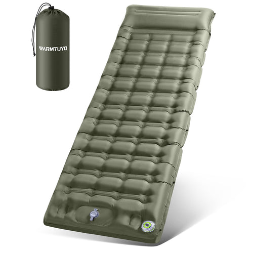WARMTUYO Isomatte Camping mit elektrischer Pumpe, 12 cm, ultraleicht – aufblasbar, mit integriertem Kissen