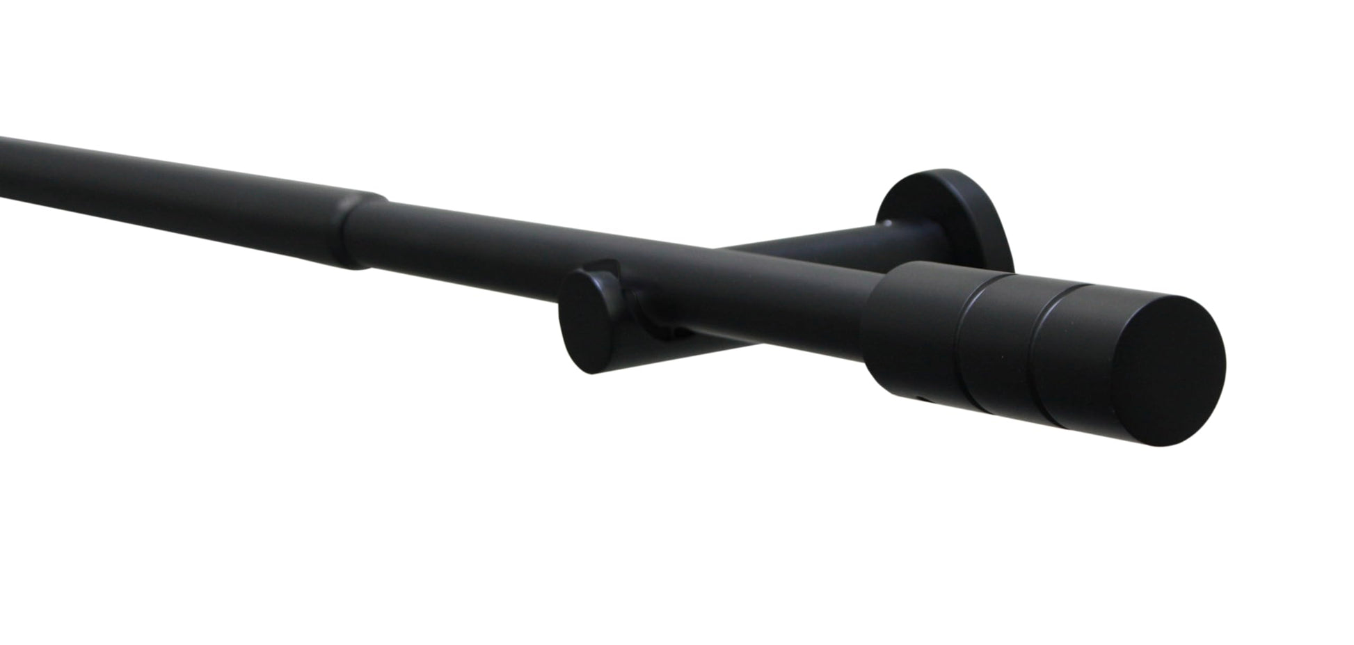 Gardinia Gardinenstangen-Set Kreta, 190-340 cm ausziehbar, schwarz-mat