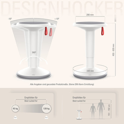 Interstuhl UPis1 Bürohocker – Grauweiss UP Designhocker