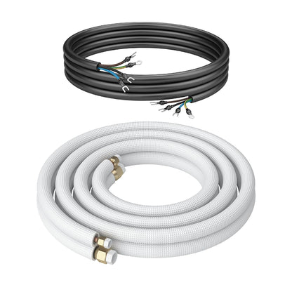 Kältebringer 9m Kältemittelleitung 1/4"+3/8" Isoliert Split-Klima Set. Schwarze Doppelleitung für den Kältemitteltransport.