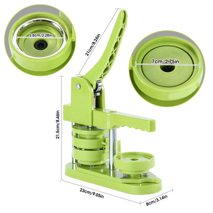 WARM&LOVE Buttonmaschine 58 mm – Buttonpresse Set mit 100 Rohlingen