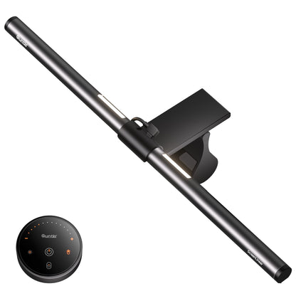 Quntis Curved Monitor Lampe 40cm mit Hintergrundbeleuchtung & Fernbedienung. Gebogene Leiste für Curved Monitore, beleuchtet Arbeitsfläche & rückseitig.