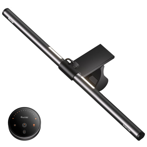 Quntis Curved Monitor Lampe 40cm mit Hintergrundbeleuchtung & Fernbedienung. Gebogene Leiste für Curved Monitore, beleuchtet Arbeitsfläche & rückseitig.