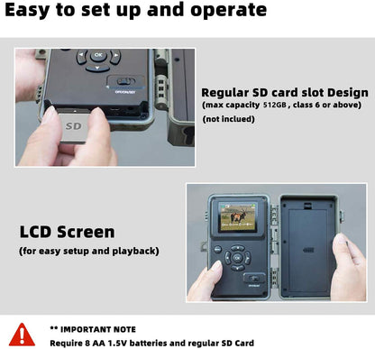 Wildkamera A323 64MP 1296P – Nachsichtkamera IP66