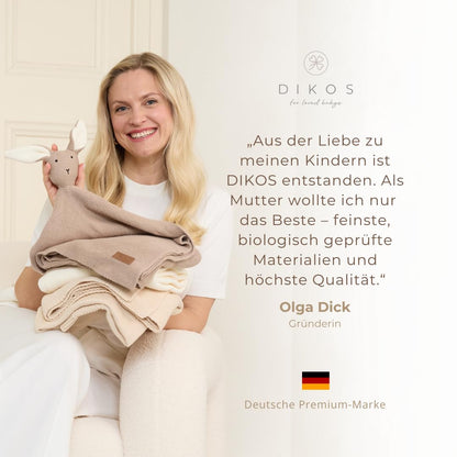 DIKOS SCHMUSE-Hase 2-in-1 Babydecke & Kuscheltuch, Altrosa