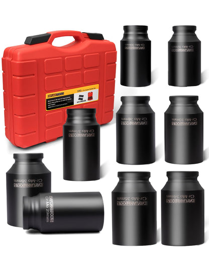 DAYUAN Achsmutter-Stecknuss-Set YT-97959, 1/2 Zoll, 29-38 mm, 9-teilig