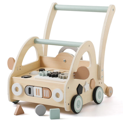 Lauflernwagen Holz Montessori – Multifunktion & Formensortierer