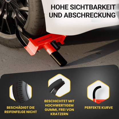 HELDENWERK Parkkralle Radkralle mit Hochsicherheitsschloss, 18-30 cm