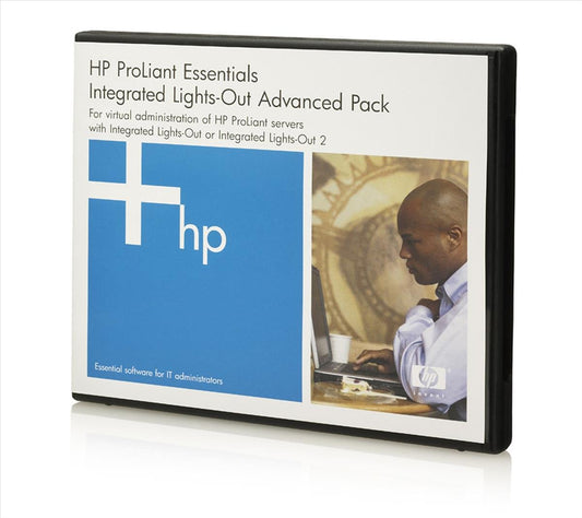 HP ProLiant Essentials iLO Advanced Pack Server Lizenz – 1 J. Support: Eine weiße Lizenzkarte. Aktiviert erweiterte Remoteverwaltung für HP ProLiant Server.