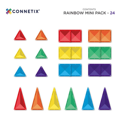 CONNETIX Magnetbausteine Regenbogen Minipackung, 24 Stück