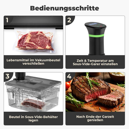 Vihoom Sous Vide Behälter 11L mit Deckel und Rost, Grau
