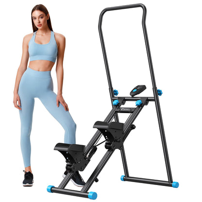 MERACH 2025 Stair Stepper Vertical Climber Heimtrainer – Klappbar: Schwarzes, aufrechtes Fitnessgerät für Ganzkörper-Kardiotraining.