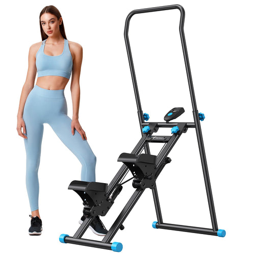 MERACH 2025 Stair Stepper Vertical Climber Heimtrainer – Klappbar: Schwarzes, aufrechtes Fitnessgerät für Ganzkörper-Kardiotraining.