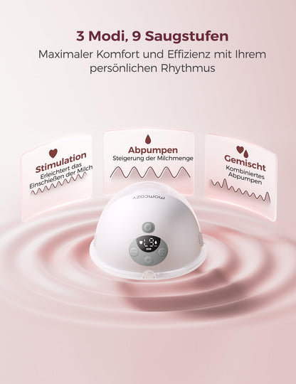 Momcozy M5 Milchpumpe elektrisch, App-Steuerung, Doppelpumpe, Grau