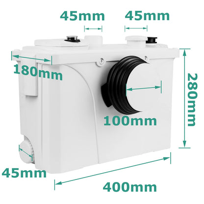 Vigevee Hebeanlage Schmutzwasserpumpe 700W, 190 L/min, 39 dB