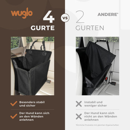 WUGLO Hunde-Autositz für den Rücksitz, wasserdicht, bis 18 kg