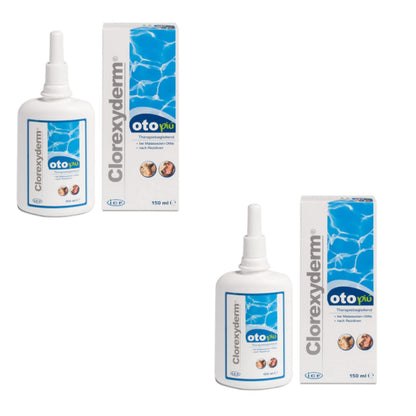 ICF Clorexyderm Oto Piu Ohrreiniger für Hunde und Katzen, Doppelpack 2 x 150 ml