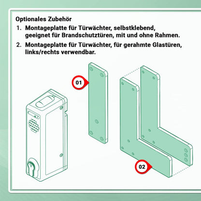 TMS PRO SHOP Türwächter ABUS Zylinderschloss verschiedenschliessend grün