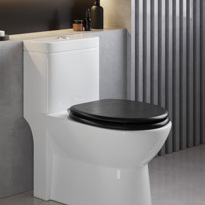 WOLTU WC-Sitz mit Absenkautomatik, Softclose, MDF Holzkern, oval