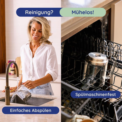 Safecourt Elektrischer Milchaufschäumer MF500 mit Glasbehälter