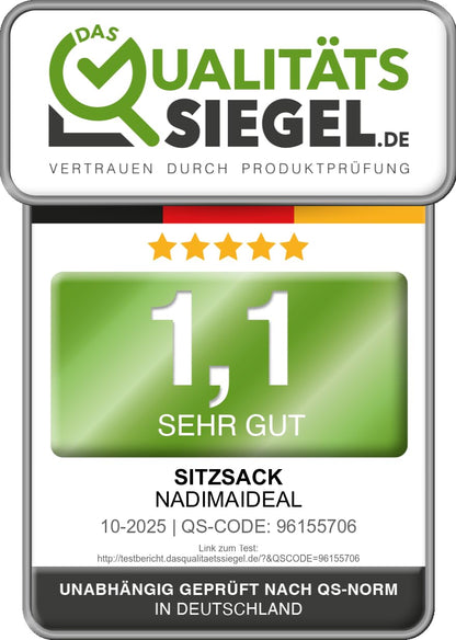 Nadimaideal Sitzsack Tropfenform Kastanie Bodenkissen – Anthrazit XXL