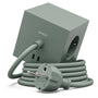Avolt Würfel Steckdosenleiste - Oak Green USB-C 1.8m. Grüner Würfel mit Schutzkontakt- & USB-C-Anschlüssen für Stromversorgung & Laden.