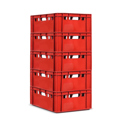 Gardivo E2 Eurobox rot 5 Stück 60x40x20 cm HDPE lebensmittelecht