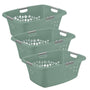 Rotho Flowers Wäschekorb 3er-Set, je 50 l, BPA-frei, grün