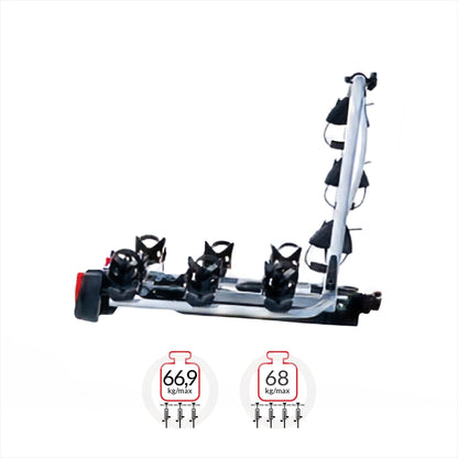 Atera Strada Sport 3 Kupplungsträger für 3 Fahrräder - silber