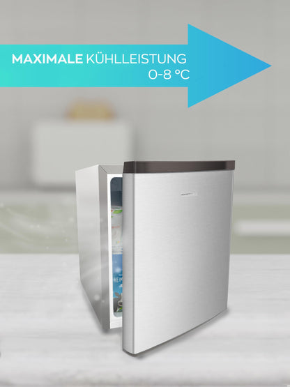 HEINRICHS Getränkekühlschrank 45L mit Kühlfach, leise - Silber
