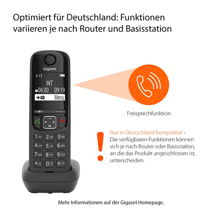 Gigaset AS690A Quattro Schnurlose DECT-Telefone mit AB – Schwarz