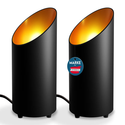 charlique® LED Uplight Spot Bodenstrahler - 2er Set Schwarz GU10